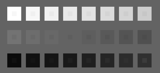 Mire de contraste et luminosité
